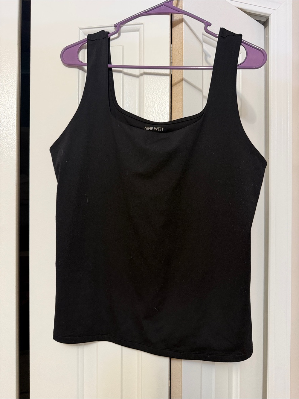 Nine West Black Scoop Tank with Wide Straps